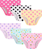 Girls and Toddlers 100% Cotton Underwear Tagless Soft Panties Size 2-3T,4-5T,6,8,10,12 (6-Pack)