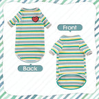 DENTRUN Hairless Cats Shirt Breathable Cat Daily Wear Clothes Stripe Vest Adorable Pajamas Jumpsuit Soft & Skin-Friendly