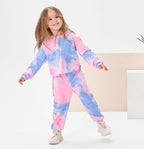 Toddler Baby Girls Clothes Long-sleeve Tie Dye Hoodie Sweatshirt Pants Hooded Outfit Set