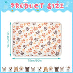 Tatuo 4 Pcs Dog Blanket for Pet Cat Blankets Indoor Puppy Teething Stuff Toys Paw Print Fleece Soft Blanket Sleep Mat for Guinea Pig Cage(White,Medium(30 x 20.5 Inch),Square)