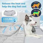 PICK FOR LIFE Cooling Blanket for Dogs, 0.4 Q-MAX Pets Cooling Comforter for Bed Cover, Summer Blanket for Large Dogs Washable, Soft Lightweight Cold Mats for Pet Hot Weather Sleeping (60"×80"/Grey)