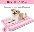 Dog Bed Mat, Reversible Dog Crate Pad with Washable Kennel Mat and Soft Foam, Flat Pet Bed for Dogs & Cats, for Crates Carriers & Travel (Pink, 23" L*14" W*1.5" Th)