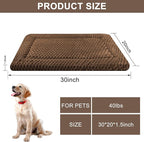 Dog Bed Mat,Reversible & Ultra Soft Kennel Pad-Machine Washable Pet Bed for Dogs & Cats-All-Weather Crate Liner for Crates,Carriers & Travel (Dark Brown, 30" L x 20" W x 1.5" Th)