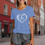 Cat Shirts for Women Cat Mom Tshirts Pet Lover Shirt Cats Paw Print Tee Tops