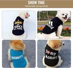 Custom Dog Shirt Pet T Shirts for Small Medium Large Dogs Customized Clothes with Image Logo Text Breathable Sleeveless Tank Top Personalized Outfits Puppy Apparel White, S