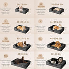 EHEYCIGA Orthopedic Dog Beds for Large Dogs, Waterproof Memory Foam Large Pet Bed with Sides, Non-Slip Bottom and Egg-Crate Foam Dog Couch Bed with Washable Removable Cover, Dark Grey