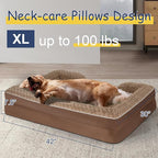 Orthopedic Dog Bed for Large Medium Sized, Washable Memory Foam Large Dog Bed, Durable Medium Pet Sofa with Removable Cover, Washable Waterproof Pet Couch Beds(Brown, XL)