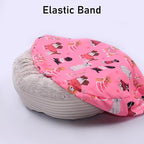 Round Replacement Dog Bed Covers Elastic Edged Washable Pet Bed Protector with Pink Dog Pattern Design for Small & Medium Pet Beds, Cover Only (Pink, 20 x 9.8 Inch)