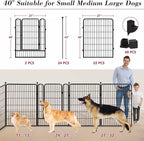 Dog Playpen 40 inch 24 Panels Indoor Outdoor Dog Pen for Large/Medium/Small Dogs Heavy Duty Metal Dog Fence Outdoor for Yard, Puppy Playpen with Door Portable Pet Fence for RV Camping Yard