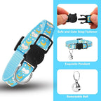10PCS Breakaway Cat Collars with Bell, Glow in The Dark Adjustable Kitten Collars with Star Moon Pendant, 10 Color Cute Kitty Collars for Girl Boy Cats Pet Accessories