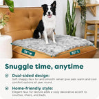 Furhaven Waterproof Throw Blanket for Dogs & Indoor Cats, Washable - Shaggy Plush Calming Long Faux Fur & Velvet Dog Blanket - Mist Gray, Large