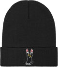 Funny Beanies Warm Knit Hats Fall Winter Black Hip Pop Knit Hat Cap for Women Men