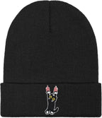 Funny Beanies Warm Knit Hats Fall Winter Black Hip Pop Knit Hat Cap for Women Men