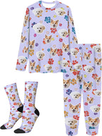 Artsadd Personalized Pajamas with Faces for Women Men Custom Christmas Pajamas Gifts for Family Couple, Funny Photo Pjs