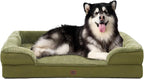 EHEYCIGA Orthopedic XXL Dog Bed for Extra Large Dogs, Waterproof Memory Foam Couch Bed with Sides, Non-Slip Bottom, Washable Removable Cover,Olive Green