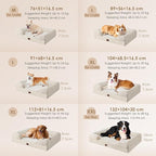 EHEYCIGA Orthopedic Dog Bed for Medium Dogs, Waterproof Memory Foam Medium Dog Beds with Sides, Non-Slip Bottom and Egg-Crate Foam Pet Couch Bed with Washable Removable Cover, Beige