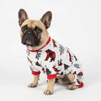 Fitwarm Reindeer Dog Christmas Pajamas, Winter Doggy Clothes for Small Dogs Boy Girl, Fleece Dog Onesie with Feet, Holiday Pet Outfit, Black, White, Red, XL