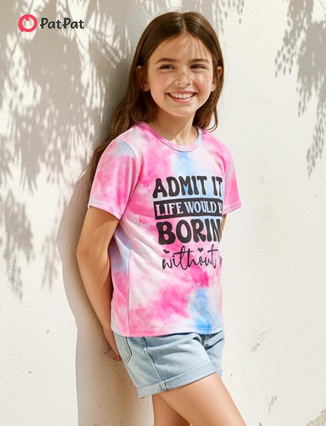 PATPAT Girls Crewneck Short Sleeve Graphic Tees Animal Print Shirts Cute Summer Outfits 5-12 Years