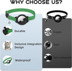 AirTag Cat Collars, Stretchy Collar with Apple AirTag Holder and Bell, Breakaway Ultra Design Elastic GPS Tracking Collars for Cats and Puppies, (7.5-12.5 Inch), Emerald Green