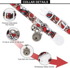 Lionet Paws 2pcs Pack Cotton Cat Collar,Breakaway Buckle Christmas Cat Colar with Santa,Red Green Dot Cute Adjustable Cat Kitten Collar,Ideal for Boy Cats