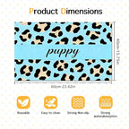Puppy Feeding Mat 24x16 inch Blue Leopard Print Pet Bowl Placemat Non Slip Floor Mat for Food and Water Indoor Dog Feeding Station Cute Meal Pad for Small Pets Kitchen Use