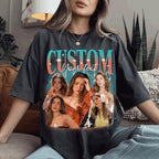 NAZENTI Custom Bootleg Rap Tee, Custom T-Shirts with Picture, Retro Custom Bootleg, Valentine's Gifts for Him Her