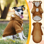 Small Dog Hoodie Soft Warm Fleece Fall Winter Dog Clothes Cute Puppy Sweaters Cat Coat Funny Blank Pullover Doggy Hooded Sweatshirts for Small Dogs Chihuahua Costumes Kitten Outfits(Brown,M)