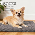 Dog Bed Crate Mat, Soft Durable Washable Anti-Slip Kennel Pad for Dogs & Cats, Reversible (Light Gray, L(35"*23"*1.5"))