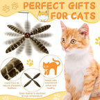 8 Pcs Cat Feather Propeller Refills Propeller Interactive Cat Toy Refills Kittens Toy Feather Replacement Wand Teasers Attachments for Kittens Wand (Cute)