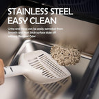 MEEXPAWS Stainless Steel Cat Litter Box Top Entry XL Large with Lid, 8'' High Side Metal Cat Litter Box for Big Cats, Top Cover with Slot, Non-Stick, Easy Clean, Include Litter Scoop