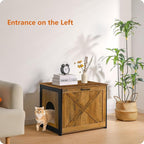 Dwanton Cat Litter Box Furniture Hidden, Cat Litter Box Enclosure, Reversible Entrance Can Be on Left or Right Side, Indoor Cabinet, Wooden Washroom, End Table, Nightstand, Warm Brown, 27.6" L