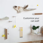 SVD.PET (2-PACK Cat Wall Steps, Cat Climbing Stairs with Replaceable Felt Pad, Cat Climbing Shelves for Wall Mounted with Cat Toy, Cat wall furniture for Kitten, Medium and Large Cats (White)