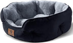 Asvin Medium Dog Bed for Medium Dogs, Large Cat Beds for Indoor Cats, Pet Bed for Puppy and Kitty, Extra Soft & Machine Washable with Anti-Slip & Water-Resistant Oxford Bottom, Black, 25 inches