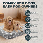 Youyole Large Washable Rectangle Dog Bed Cover Replacement Waterproof 36 x 23 x 6 in Bed Cover for Dog Cat Gray Soft Plush Velvet Pet Beds Protector Sheet with Lovely Star Print for Puppy Pet Couch