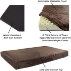 Orthopedic Dog Bed - 2-Layer Pet Bed for Floor, Kennel, or Crate with Removable Washable Cover - 46x27 Dog Bed for Large Dogs by PETMAKER (Brown)
