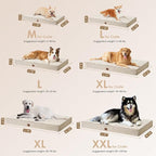 EHEYCIGA Waterproof Dog Bed Orthopedic 47"x29", Memory Foam Pet Bed for XXLarge Dog Bed, Washable Pet Mat with Removable Cover, Beige