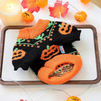 ANIAC Halloween Small Dog Sweater Pumpkin Cat Turtleneck Knitwear Warm Pet Halloween Costume Pumpkin cat Outfit Holiday Puppy Dog Clothes for Girl Boys (Black+Orange, Medium)