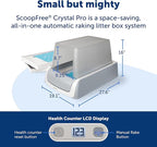PetSafe Legacy ScoopFree Crystal Pro Self-Cleaning Automatic Cat Litter Box - Front-Entry Motion-Sensing Cat Box with Integrated Health Counter - Includes 1 Disposable Crystal Litter Tray