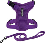 Voyager Escape-Proof Step-in Lock Cat Harness & 5ft Neoprene-Handle Leash Set All-Weather Mesh with Reflective Stitching for Small to Large Cats by Best Pet Supplies, Purple, XXS