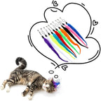 10 Packs Cat Worm Toy Refills Cat Wand Replacement Worms Interactive Cat Wand Replacement Cat Toys Interactivefor Teaser Play and Chase Exercise with Kitten(Multi Colored)