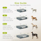 Extra Large Dog Bed, Orthopedic XL Dog Bed with Cooling Gel Memory Foam, Waterproof Pet Bed with Removable Washable Cover, 42" Pet Sofa Couch Dutch Velvet with Bone Toy, Dark Gray