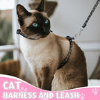 Auidy_6TXD 3 Pack Cat Harness and Leash Reflective Cat Harness Escape Proof for Walking Adjustable Kitten Harness for Small Medium Cats