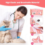 2 PCS Cat Recovery Suit Female Cat Onesie for Cats After Surgery Spay Abdominal Wounds, Kitten Surgery Recovery Suit Female Breathable E-Collar Alternative Kitten Onesie Anti Licking Medium