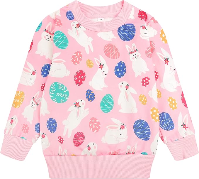 RETSUGO Toddler Baby Girls Sweatshirts Casual Pullover Crewneck Winter Long Sleeve Tops Shirts Clothes 3T-8T
