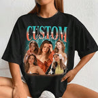 NAZENTI Custom Bootleg Rap Tee, Custom T-Shirts with Picture, Retro Custom Bootleg, Valentine's Gifts for Him Her