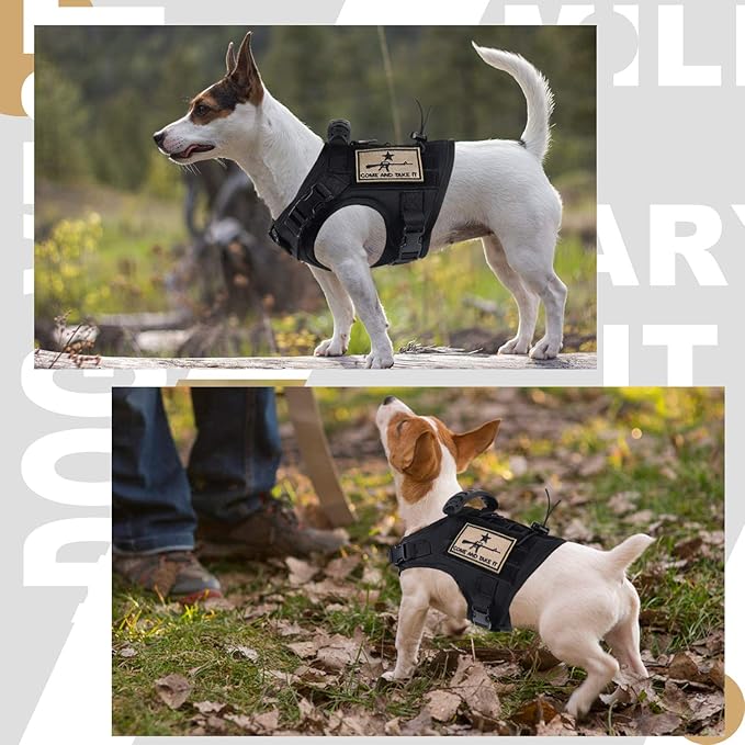 Tactical Dog Training Harness Outdoor Working Vest Adjustable Military MOLLE Dog Vest Harness with Rubber Handle