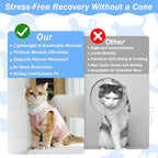 Coppthinktu Cat Recovery Suit Female, Breathable Cat Onesie After Surgery Female for Abdominal Wounds or Skin Diseases, Surgery Recovery Suit Kitten Onesie After Spay Wear Anti Licking