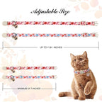 Unique Style Paws Halloween Cat Collar,Cute Cat Collars with Pumpkin Pattern,Pumpkin Kitten Collar with Breakaway Buckle,Ideal Gift for Boy Girl Cats