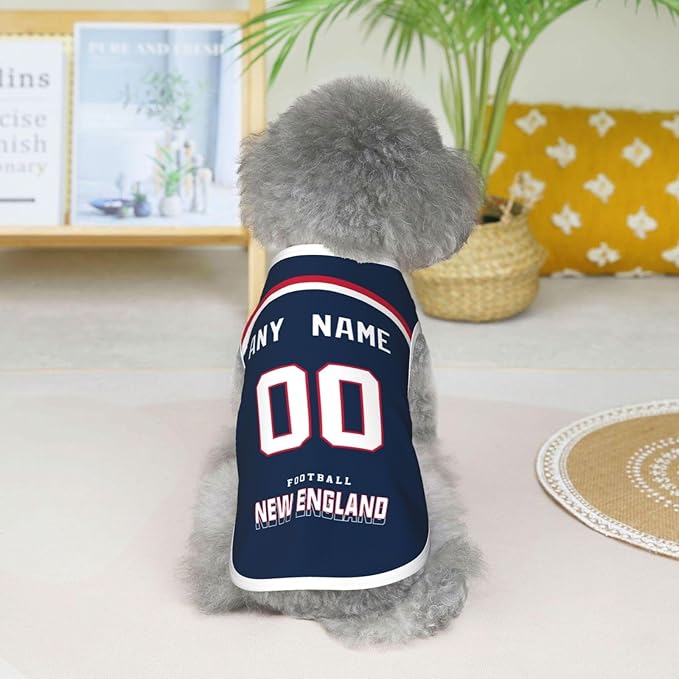 New ENGL and Custom Pet Jersey Dog Jersey Clothes Various Sizes Customized Any Name & Number for Small & Middle and Big Dogs