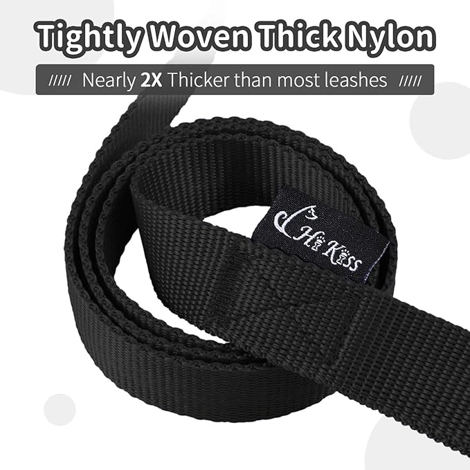 HIKISS Long Dog Leash Obedience Recall Training Agility Lead with Thickening Material for Large Dog - 15ft 20ft 30ft 50ft 100ft Training Leash (Black 50ft)